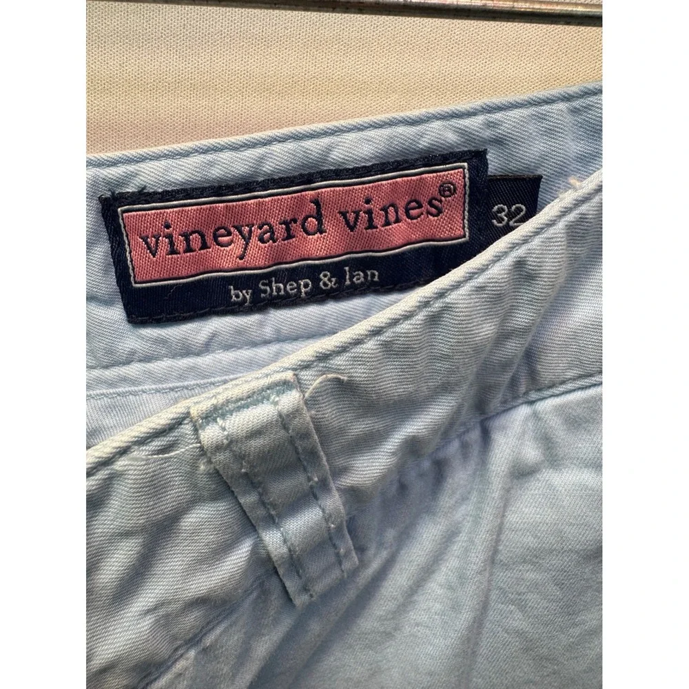 Vineyard Vines Mens Light Blue Breaker Shorts Size 32 Cotton Twill Preppy Casual
